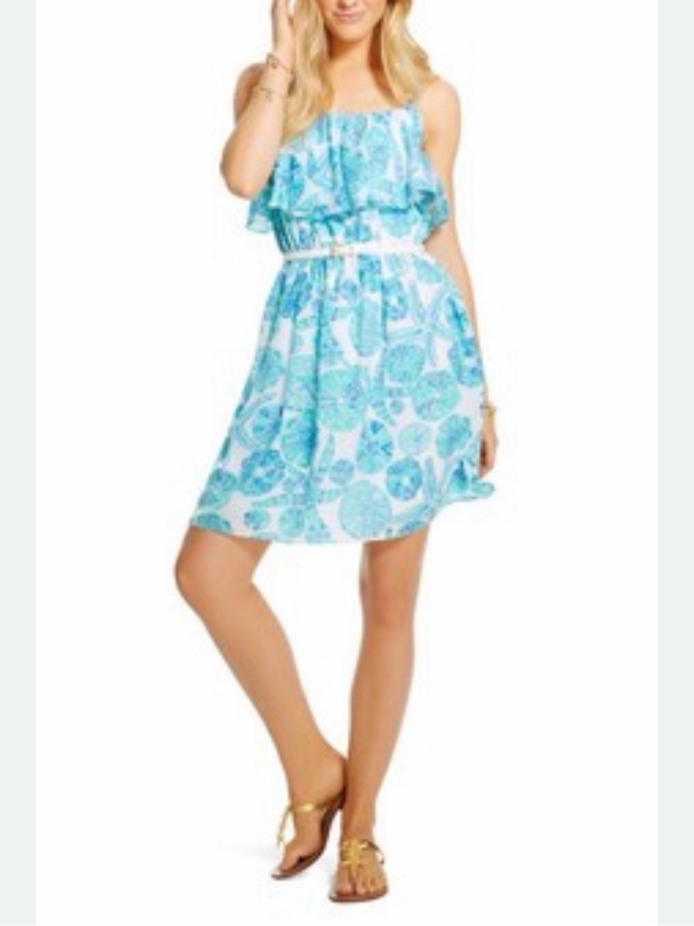 Lilly Pulitzer x Target Sea Urchin Sundress Blue Ruffle Beach Dress Size XXL